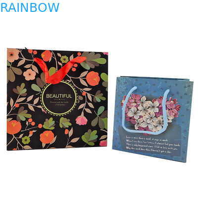 Печать логотипа на заказ многоразовые Kraft бумажные упаковки с ручкой Kraft бумажные упаковки подарочные пакеты