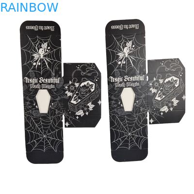 Высококачественный на заказ квадратный черный бумажный ящик со специальным передним полом окна упаковка продуктов питания белый картонный подарочный ящик