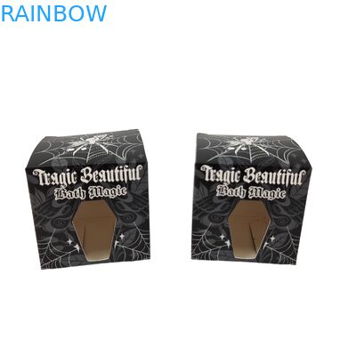 Высококачественный на заказ квадратный черный бумажный ящик со специальным передним полом окна упаковка продуктов питания белый картонный подарочный ящик