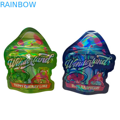 Специально напечатанный матовый мягкий пакет для прикосновения 3,5 г. Mylar Bags Digital Printed Holographic Die Cut Mylar ZiplockBag