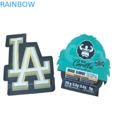 Заказ печать 3,5г Mylar мешки Срез неравномерный мешки с циплок круг Mylar мягкий прикосновение пластиковые мешки для еды конфеты