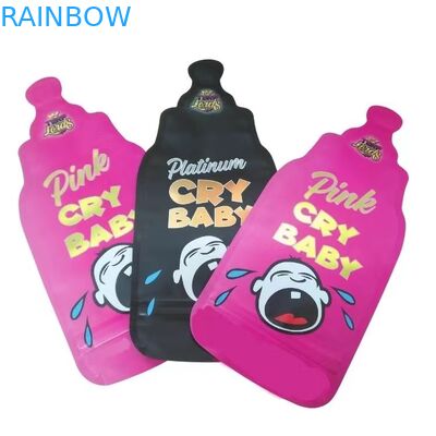 Заказ печать 3,5г Mylar мешки Срез неравномерный мешки с циплок круг Mylar мягкий прикосновение пластиковые мешки для еды конфеты