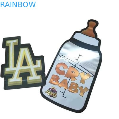 Заказ печать 3,5г Mylar мешки Срез неравномерный мешки с циплок круг Mylar мягкий прикосновение пластиковые мешки для еды конфеты