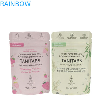 Печать на заказ Компостируемый пищевой полиэтилен Биоразлагаемая крафтная бумага Стоять вверх Pouch Mylar Ziplock пакеты