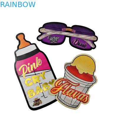 3.5г настраиваемая упаковка и печать логотипа специальная уникальная форма внутри печатная голографическая мешочка Mylar