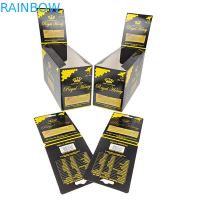 Высококачественный печатный дисплейный бумажный коробка бумажные карточки глянцевая черная поверхность бумажная коробка для королевского меда Packa