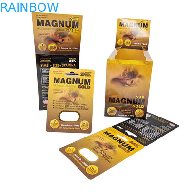 Оптовая продажа Мед носорога Напечатанный золотой секрет Чудо Мед 3D бумажная карточка дисплейная коробка медовые пакеты упаковка