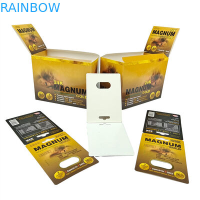 Высококачественная секс-пилюля 3D пузырь Пакетная карточка Носорог Мужской Усиление Пилюли Пакетная карточка С дисплейными бумажными коробками