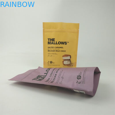 Специально напечатанные биоразлагаемые kraft бумажные пакеты пищевого класса стоять на спинке замок упаковки мешок