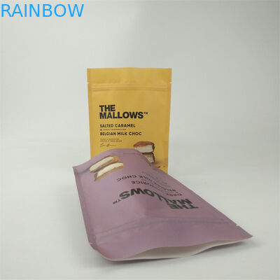 Специально напечатанные биоразлагаемые kraft бумажные пакеты пищевого класса стоять на спинке замок упаковки мешок