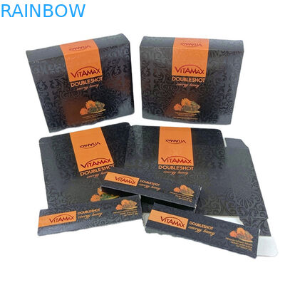 Роскошная бумажная картонная бутылка с медом Бутылка для упаковки Черная элегантная волнистая медовая коробка