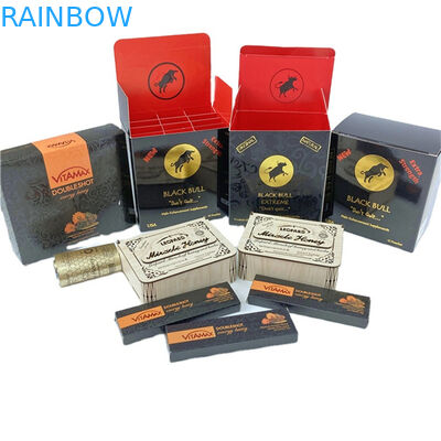 Роскошная бумажная картонная бутылка с медом Бутылка для упаковки Черная элегантная волнистая медовая коробка