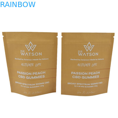 Горячая продажа биоразлагаемые стойкие Kraft бумаги запахоустойчивые пакеты с логотипом перезамыкаемые Mylar пакеты для съедобной жвачки