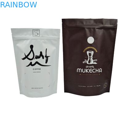 Алюминиевая фольга Печатный металлический эффект Стоять вверх Pouch пользовательский дизайн Пластиковые пищевые пакеты для кофе