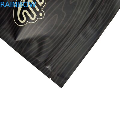 Алюминиевая фольга Печатный металлический эффект Стоять вверх Pouch пользовательский дизайн Пластиковые пищевые пакеты для кофе