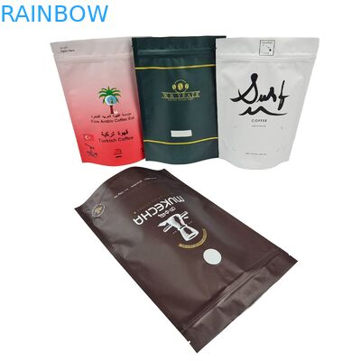 Логотип печатный многоразовый Ziplock Pouches Custom Stand Up Food Grade Coffee Bean Алюминиевая фольга Пластиковый пакет