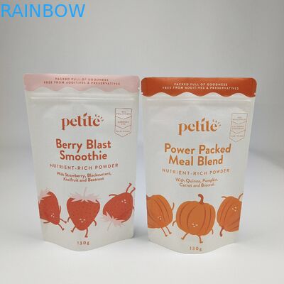 Перерабатываемый цилиндр Белый коричневый бумажный пакет на заказ Пищевые орехи Арахисовый чай Конфеты Пакет печенья Стоять с логотипом