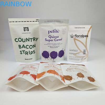 Оптовая стойкая упаковка на заказ белый Doypack Kraft Paper Pouch Bag для продуктов питания орехов закуска упаковка