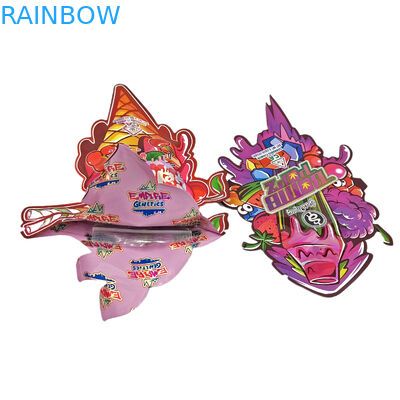 Неравномерная форма упаковочных пакетов Голографная фольга Срезные пакеты специальной формы Ziplock Пластиковый Майлар 3,5 г Срезные пакеты