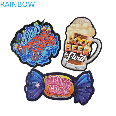 Специальное печатное мягкое сенсорное голографное резка нерегулярная специальная форма пластиковая резьба Mylar упаковочная сумка