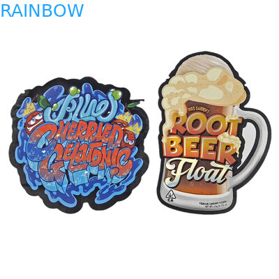 Упаковка из пластика с резьбой на заказ Нерегулярная специальная форма Детская упаковка Mylar с резьбой 3,5 г Пищевая форма Custom Mylar