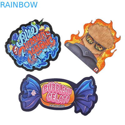 Специальные неравномерные по форме противоуходние пакеты с циплоком Custom28g 14g 7g 3.5g Die Cut Snack Food Packaging Mylar Bag