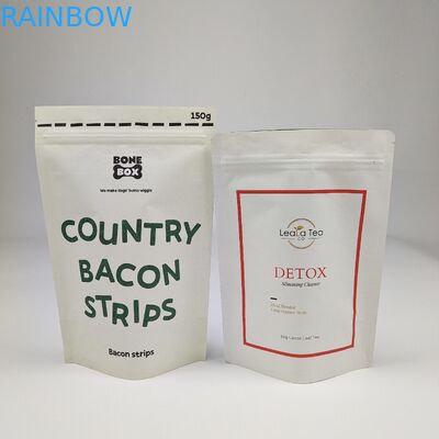 Заказ напечатанная упаковка пищевых продуктов мешок без запаха Ziplock Kraft Paper Stand Up Pouch с молниеносной решеткой и окном