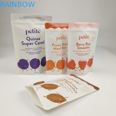 Заказ напечатанная упаковка пищевых продуктов мешок без запаха Ziplock Kraft Paper Stand Up Pouch с молниеносной решеткой и окном