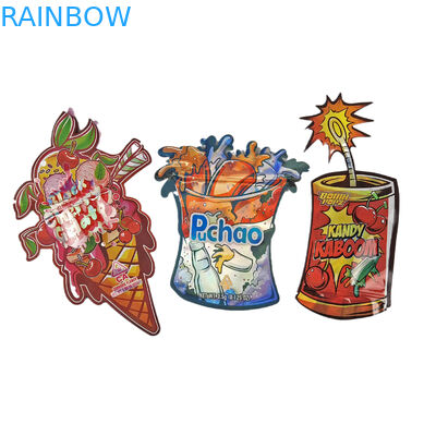 Отпариваемый на заказ напечатанный 3,5 г уникальный специальный формы нерегулярные упаковки пищевых продуктов мешки на резке с Ziplock Mylar мешки