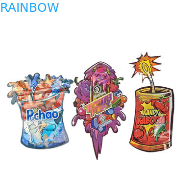 3.5г Заказ напечатанные мешки Mylar Нерегулярные формы Срез нарезки Ziplock мешки Упаковочные мешки для закусок печенье конфеты