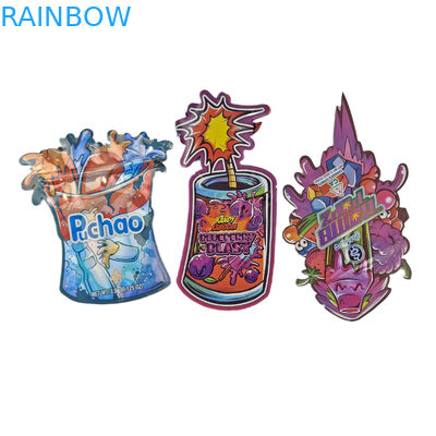 Форма Mylar сумки с настраиваемым логотипом напечатанные нерегулярные голографы Ziplock Smell Proof 3.5g 7g 14g 28g закуски сумки