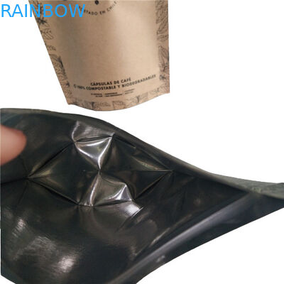 Плоский нижний мешок пищевая упаковка пленка простой белый печатный верх заполнение с воздушным клапаном