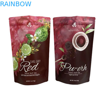 Пищевая категория Stand Up Pouch Bags Plastic Custom Foil Matte Finish Для упаковки чая
