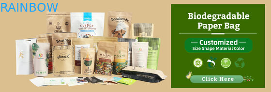 Экологически чистый биоразлагаемый бумажный пакет из крафт-бумаги с цип-заблоком, упаковка продуктов питания, бумажный пакет с окном