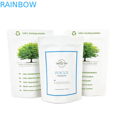 Экологически чистый персонализированный логотип 100 г 250 г Чайная кофейная сумка Упаковочная сумка Перерабатываемая kraft бумага Stand Up Pouch