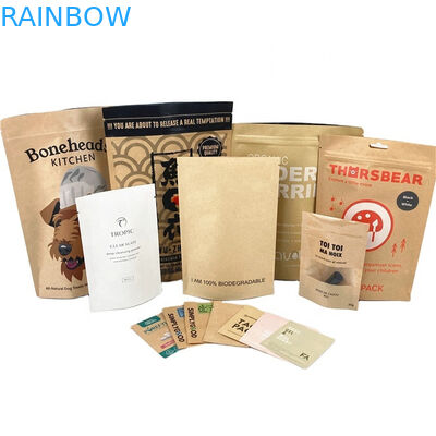 Экологически чистый персонализированный логотип 100 г 250 г Kraft Paper Tea Coffee Nuts Powder Bag Перерабатываемый Kraft Paper Bag