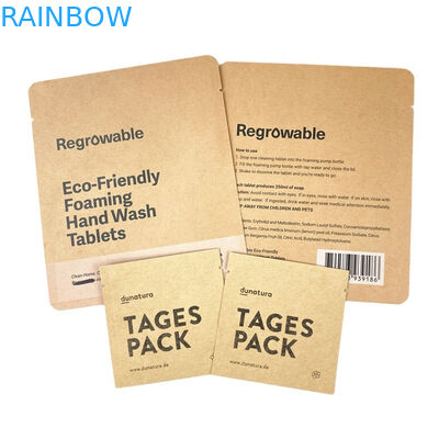 OEM Custom Logo Биоразлагаемые Kraft бумажные пакеты для печенья Торт орехи Съедобные продукты порошок Пища для домашних животных Запахопроницаемая сумка с окном