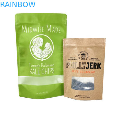 Экологически чистый персонализированный логотип 100 г 250 г Kraft Paper Tea Coffee Nuts Powder Bag Перерабатываемый Kraft Paper Bag