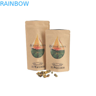 Экологически чистый персонализированный логотип 100 г 250 г Kraft Paper Tea Coffee Nuts Powder Bag Перерабатываемый Kraft Paper Bag