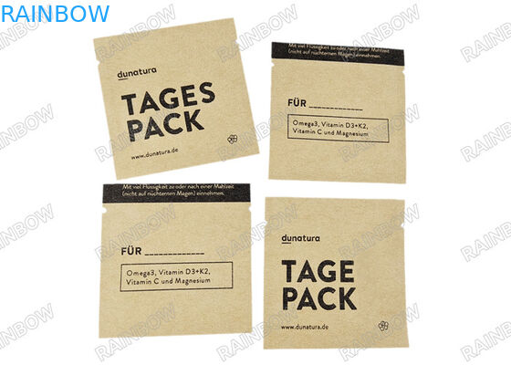 Крахтовый бумажный пакет с тремя сторонами, биоразлагаемый пакет для таблеток