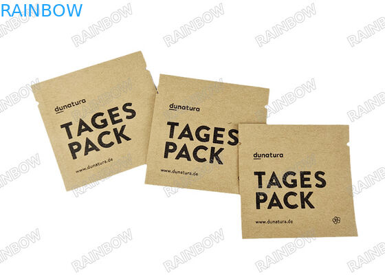 Крахтовый бумажный пакет с тремя сторонами, биоразлагаемый пакет для таблеток