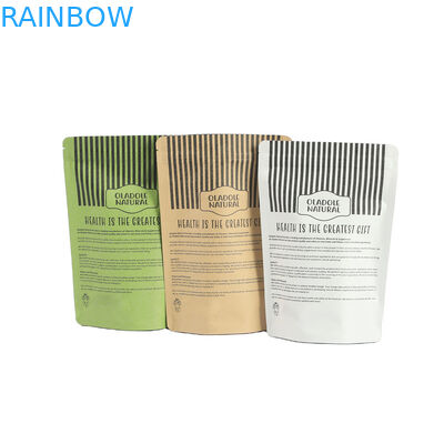 Цифровая печать пользовательский логотип Белые бумажные пакеты для манго Порошок орехов Пища для домашних животных Биоразлагаемая запахоустойчивая бумага