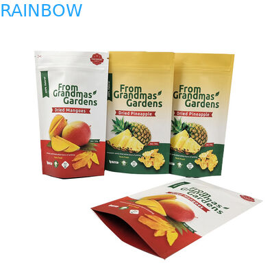 Пищевые продукты на заказ PLA Brown Kraft Paper Bags Mangoes Powder Food Pet Treats Съедобные упаковочные пакеты Mylar с молниеносной решеткой