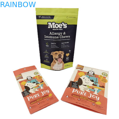 Пищевые продукты на заказ PLA Brown Kraft Paper Bags Mangoes Powder Food Pet Treats Съедобные упаковочные пакеты Mylar с молниеносной решеткой