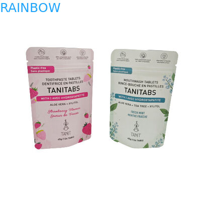 Экологически чистый компостируемый Kraft Pouch с перекрываемым ципом для косметической упаковки с порошком