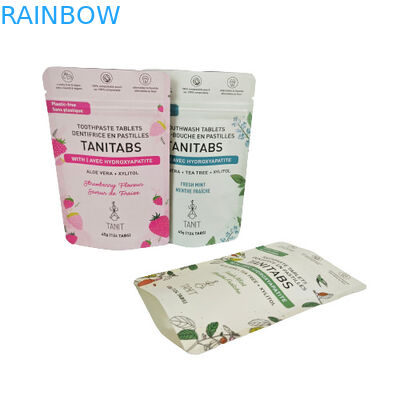 Экологически чистый компостируемый Kraft Pouch с перекрываемым ципом для косметической упаковки с порошком