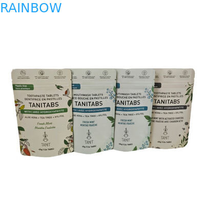 Экологически чистый компостируемый Kraft Pouch с перекрываемым ципом для косметической упаковки с порошком