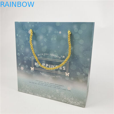 Наиболее продаваемый Перерабатываемый экологически чистый логотип Печатный бумажный пакет для покупок Упаковка Белая 110 грамм Повторное использование