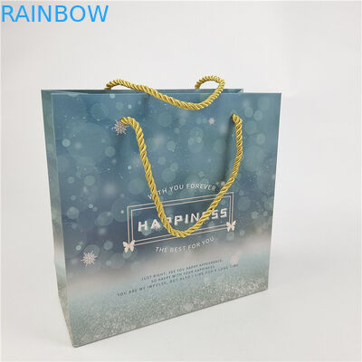 Наиболее продаваемый Перерабатываемый экологически чистый логотип Печатный бумажный пакет для покупок Упаковка Белая 110 грамм Повторное использование