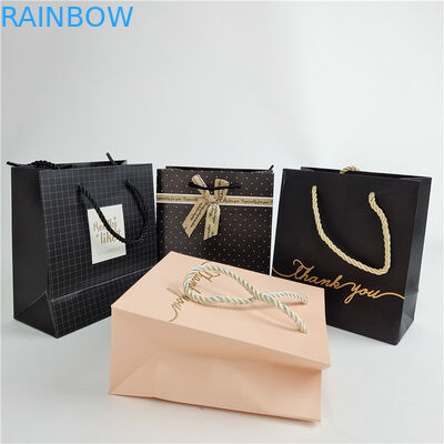 Высококачественный цифровой печатный логотип печатный бумажный пакет для покупок Белый 110 грамм многоразовый